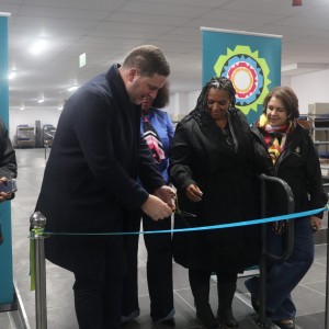 Cutting of the ribbon to officially open Ebenezer House
