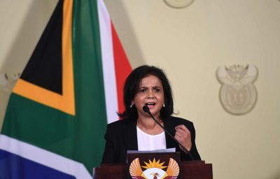 PRETORIA, SOUTH AFRICA – NOVEMBER 4: Newly appointed National Director of Public Prosecutions (NDPP) Advocate Shamila Batohi during the announcement of her appointment at the Union Buildings on November 4, 2018 in Pretoria, South Africa. Batohi, who is the first woman to be appointed the National Director of Public Prosecutions (NDPP), will start her new role in February next year. (Photo by Gallo Images / Netwerk24 / Felix Dlangamandla)
