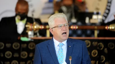 Premier-Alan-Winde-delivering-his-State-of-the-province-Address-in-Genadendal-Picture-Ayanda-Ndamane-African-News-Agency