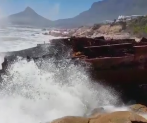 Shipwreck washes ashore at 12 Apostles
