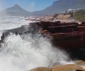 Shipwreck washes ashore at 12 Apostles Shipwreck washes ashore at 12 Apostles
