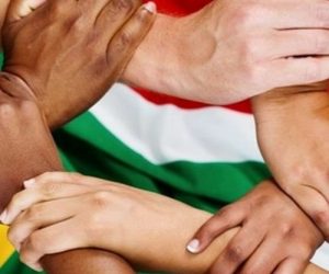 hands interlocked SA flag hands interlocked SA flag