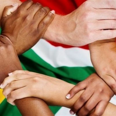 hands interlocked SA flag